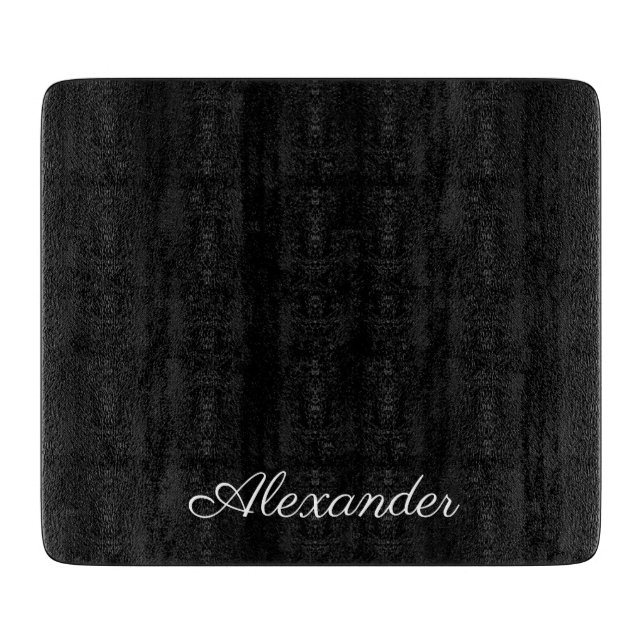 Modern Black, Blank Template White Script  Cutting Board (Front)