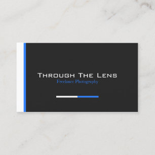 Modern Black, Blue & White Stripe - Business Card