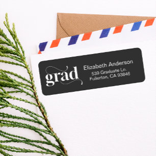 Modern Black Bold Graduation Invitation Return 