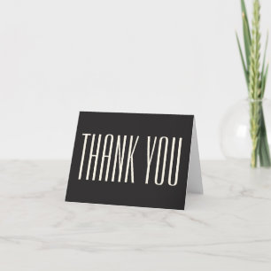 Modern Black Bold Typography Newlyweds Wedding Thank You Card