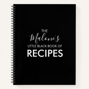Modern Black Book of Recipes Notebook