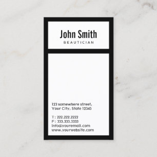 Modern Black Border Beautician Business Card
