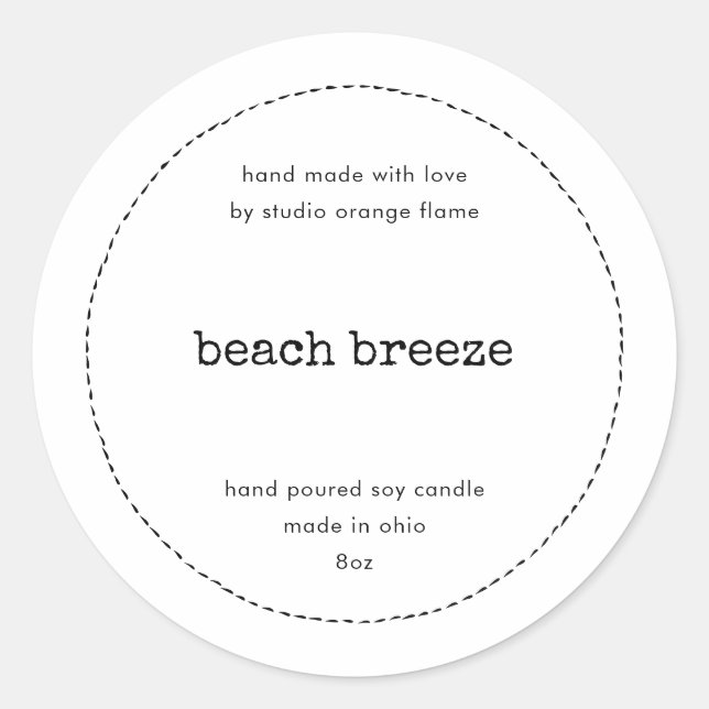 Modern Black Border Candle Cosmetics Product label (Front)