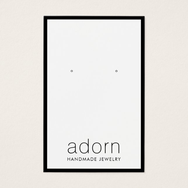 Modern Black Border Jewellery Earring Display Card (Front)