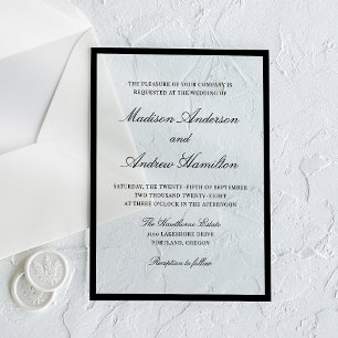 Modern Black Border Wedding Acrylic Invitations