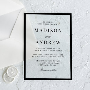 Modern Black Border Wedding Acrylic Invitations