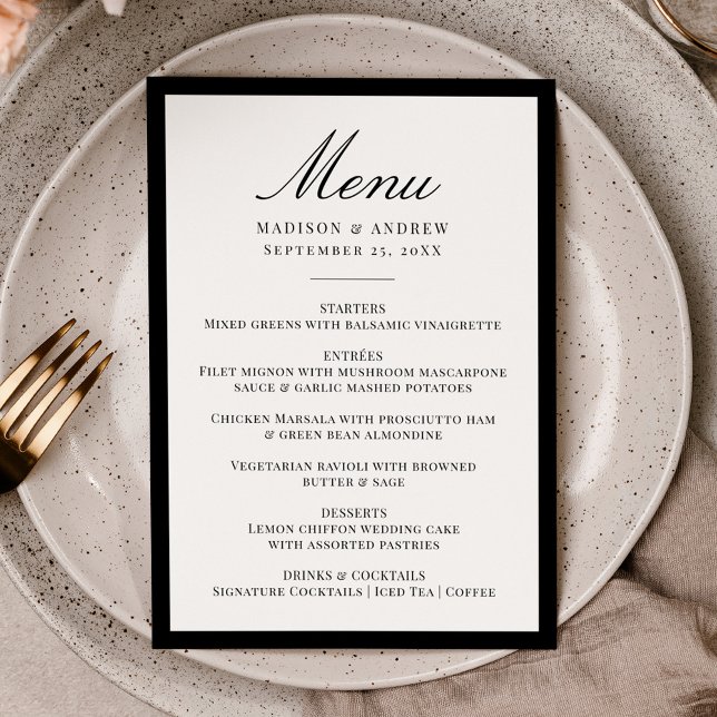 Modern Black Border Wedding Menu (Creator Uploaded)