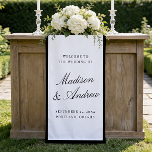Modern Black Border Wedding Welcome Banner