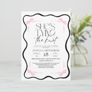 Modern Black Bow Bridal Shower Invitation