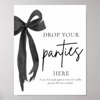 Modern Black Bow Drop Your Panties Here Game Sign