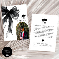 Modern Black Bow Graduation Photo