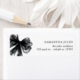 Modern Black Bow Graduation Return Address