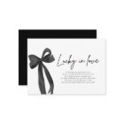 Modern Black Bow Lucky in Love Lottery Ticket