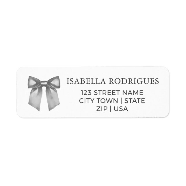 Modern Black Bow Return Address (Front)