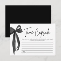 Modern Black Bow Time Capsule Bridal Shower Game