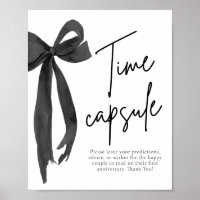 Modern Black Bow Time Capsule Game Sign