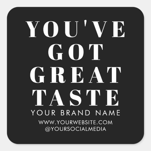 Modern black box packaging label (Front)