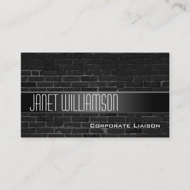 Modern Black Brick Business Cards (Front)