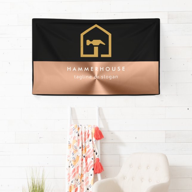 Modern Black & Bronze Construction Building Busine Banner (Insitu)