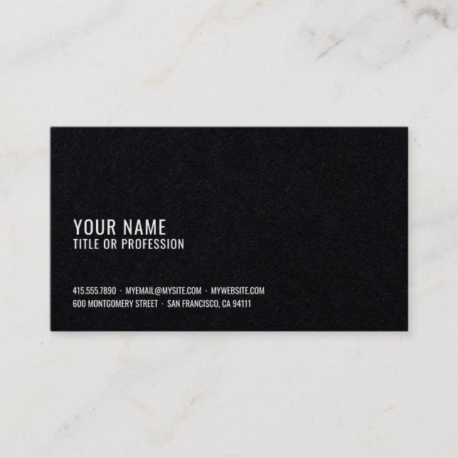 Modern Black Business Card (Front)