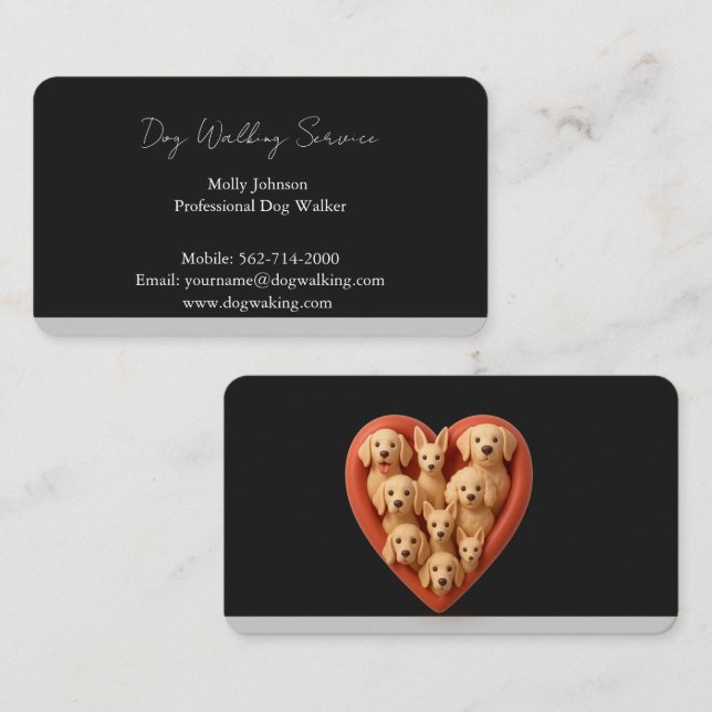 Modern Black Business Card with Silver Accent (Front/Back)