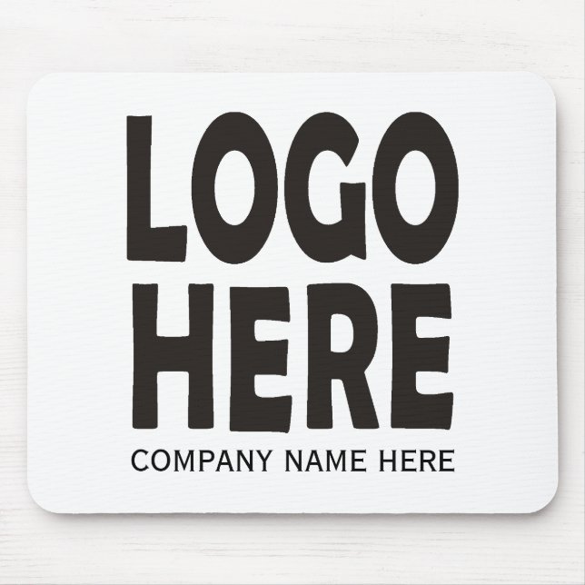 Modern black business custom logo promotional mouse mat (Front)