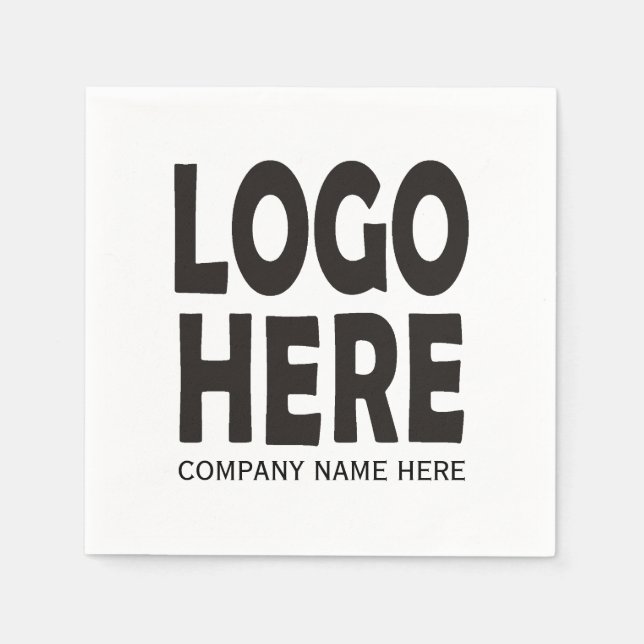 Modern black business custom logo promotional napkin (Front)
