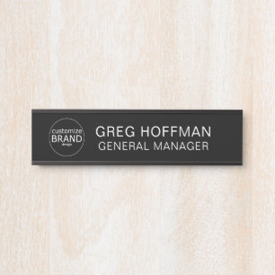 Modern Black Business Logo Company Office Door Sig Door Sign