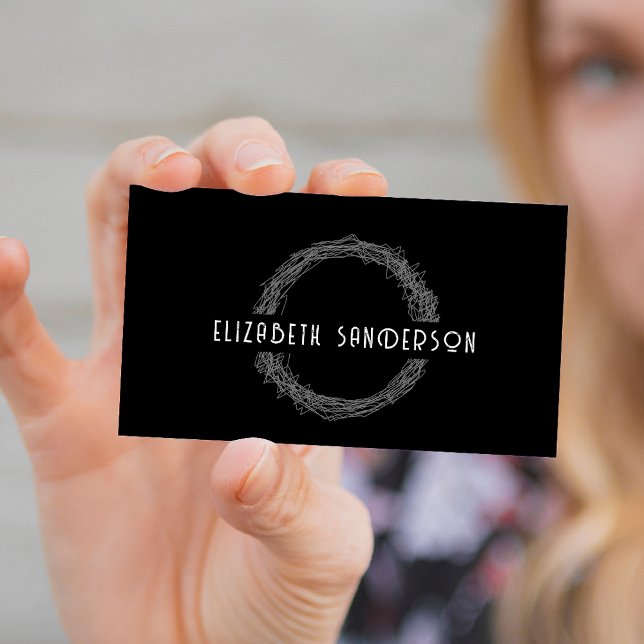 Modern Black Business QR Code Business Card (Creator Uploaded)