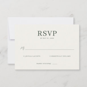 Modern Black Calligraphy RSVP Card