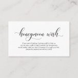 Modern black calligraphy, Wedding Honeymoon Wish Enclosure Card<br><div class="desc">This is the Modern Script,  Wedding Enclosure Card. You can change the font colours,  and add your wedding details in the matching font / lettering. #TeeshaDerrick</div>