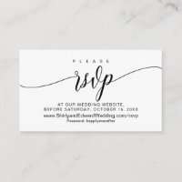 Modern Black Calligraphy, Wedding RSVP