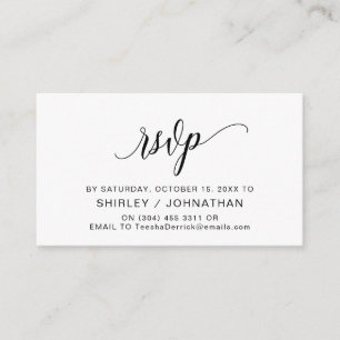 Modern Black Calligraphy, Wedding RSVP Enclosure Card