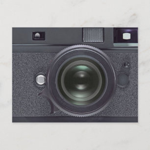Modern black camera postcard