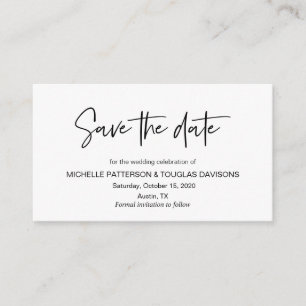 Modern black casual elegance font, Save the date Enclosure Card