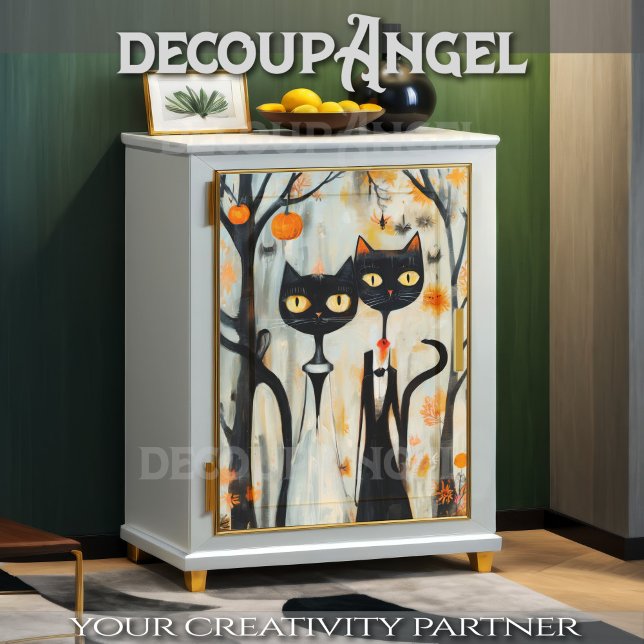 Modern Black Cats Wedding Tissue Paper (Creator Uploaded)