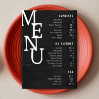 Modern Black Chalkboard Bar Menu Petite Paper Co.