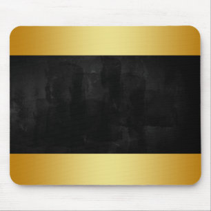 Modern Black Chalkboard with Gold Badge Mouse Mat