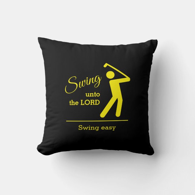 Modern Black Christian Golf Cushion (Front)