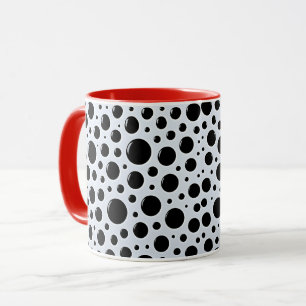 Modern Black Circle Dots Mug