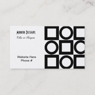 Modern Black Circles and Squares Business Card