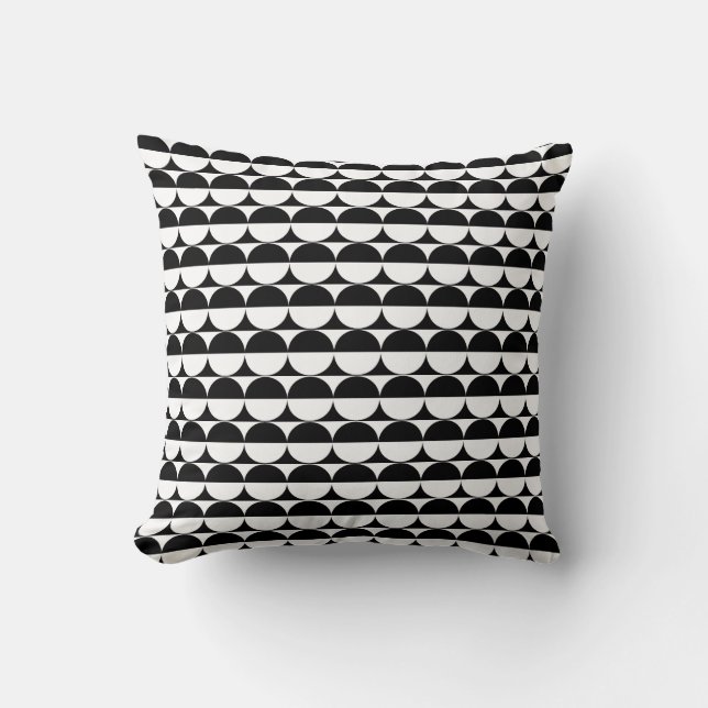 Modern Black Circular Pattern Cushion (Front)