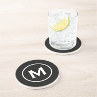Modern Black Classic Monogram Stone
