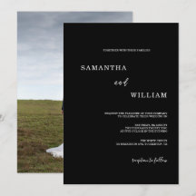 Modern Black Classic Photo Wedding