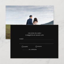 Modern Black Classic Photo Wedding