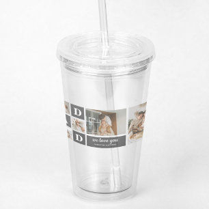  Modern Black   Collage Photo   Dad Best Gift  Acrylic Tumbler