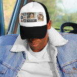 Modern Black | Collage Photo | Dad Best Gift  Trucker Hat<br><div class="desc">A collage photo is a wonderful gift idea for any dad who loves to reminisce about the good times with family and friends. This type of photo features a collection of photographs creatively arranged and displayed together, often in a theme or layout that reflects the personality or interests of the...</div>