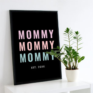 Modern Black Colourful New Mothers Day Poster
