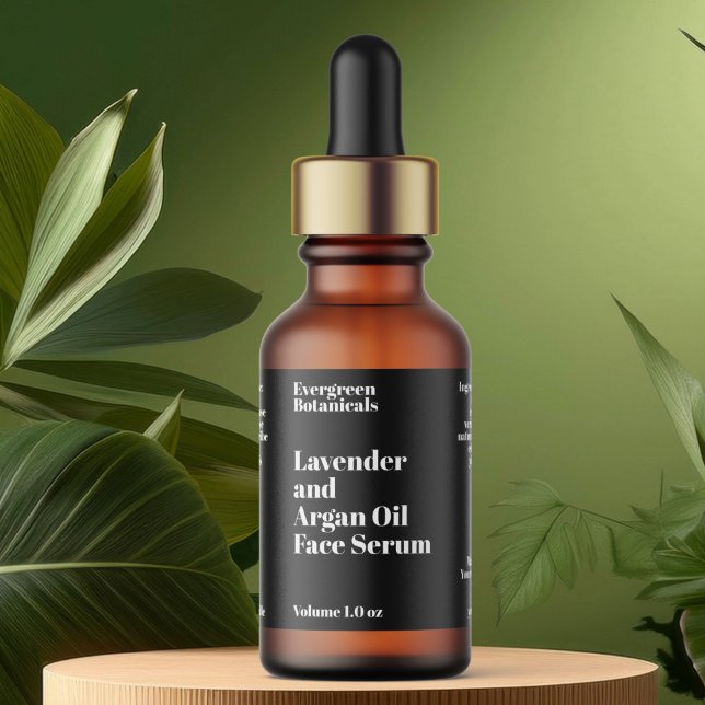 Modern Black Cosmetics Dropper Bottle Label (Creator Uploaded)