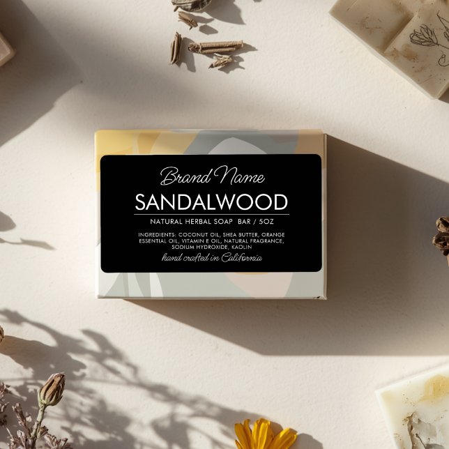 Modern black cosmetics soap ingredients label (Creator Uploaded)